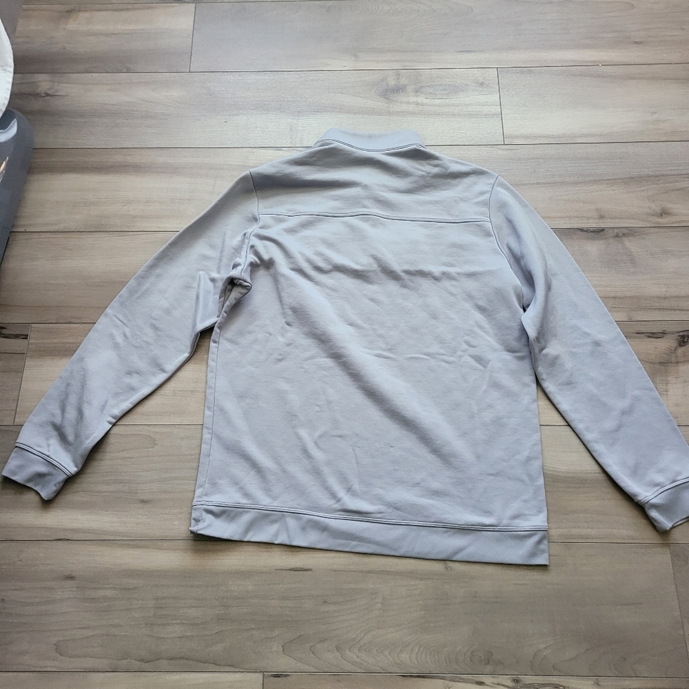 Adidas Gray Quarter-Zip Sweatshirt with Stripes - Picture 2 of 6
